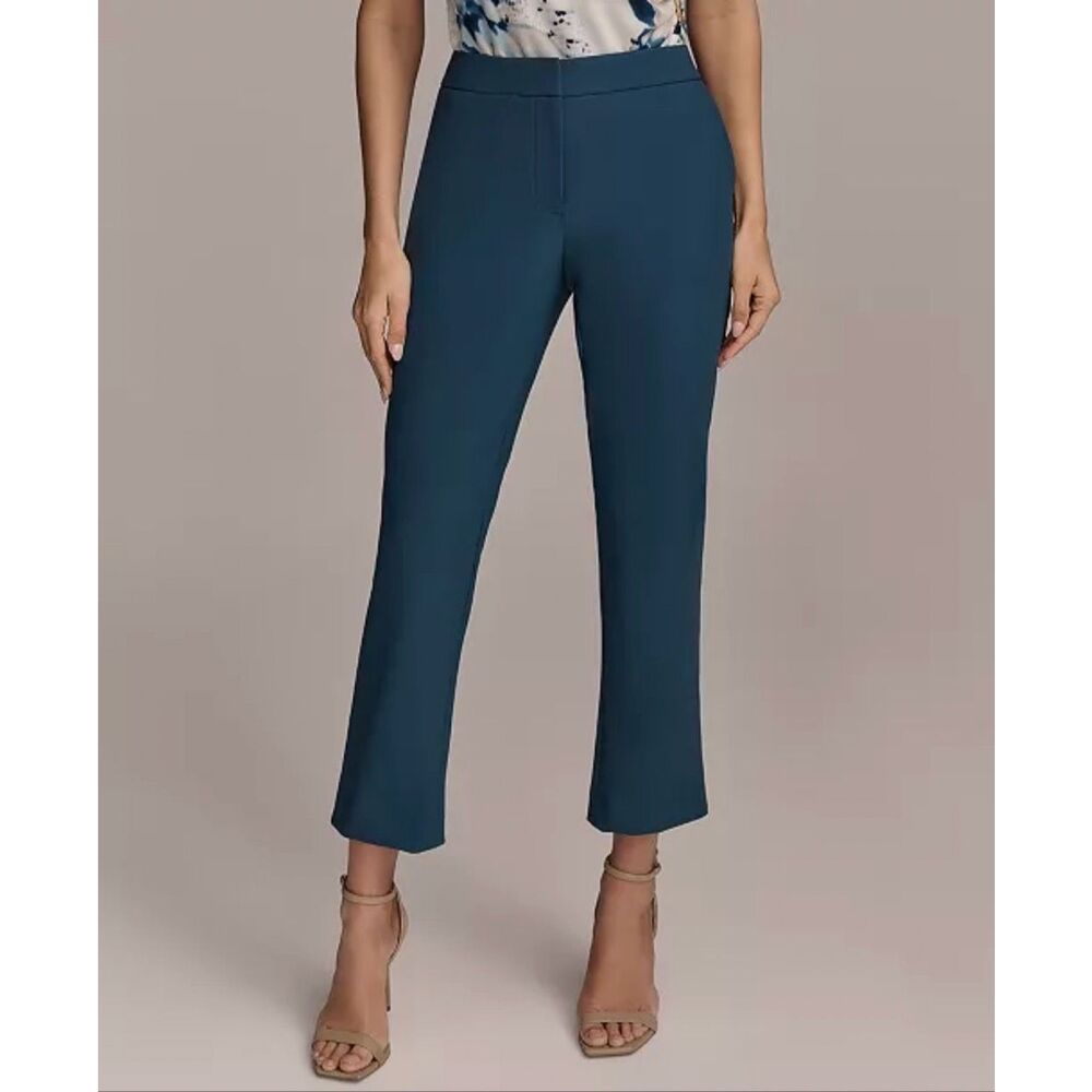 Donna Karan New York Slim-Leg Ankle Modern Trouser Pants Tide Blue 4 Petite